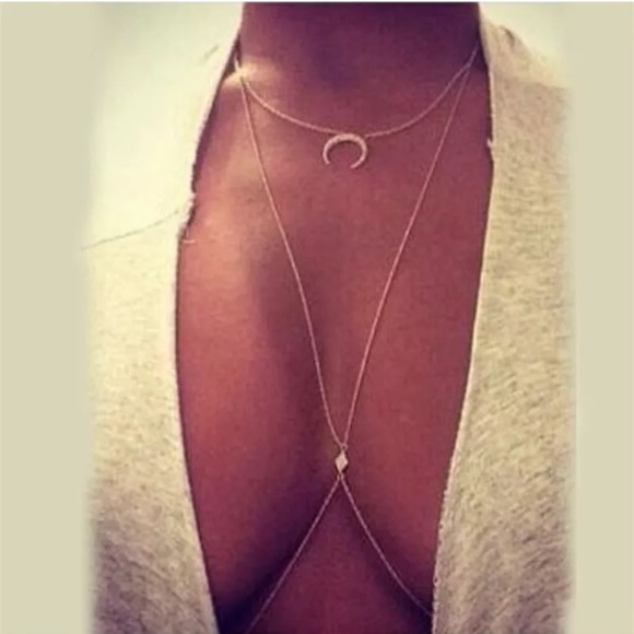 Boho chic summer gold body harness chain - Picture 6 of 7